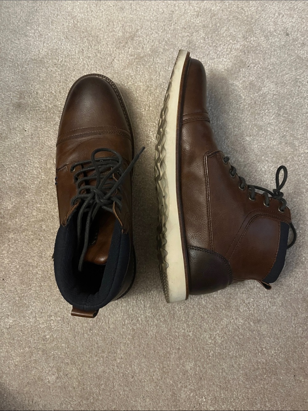 Men's Sonoma Brown Leather Lace-Up Work Boots